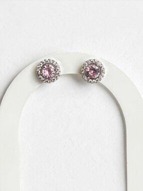 Pink Cubic Zirconia Stud Earrings